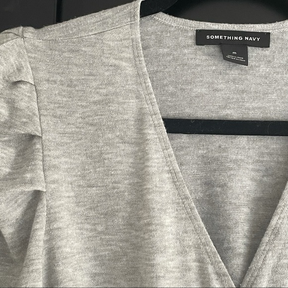 Something Navy Gray Lightweight Soft Faux Wrap M - Picture 3 of 5